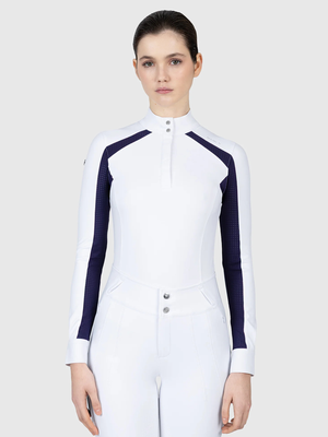 Maximilian Aveen Long Sleeve Show Shirt White/Navy