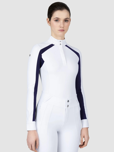 Maximilian Aveen Long Sleeve Show Shirt White/Navy