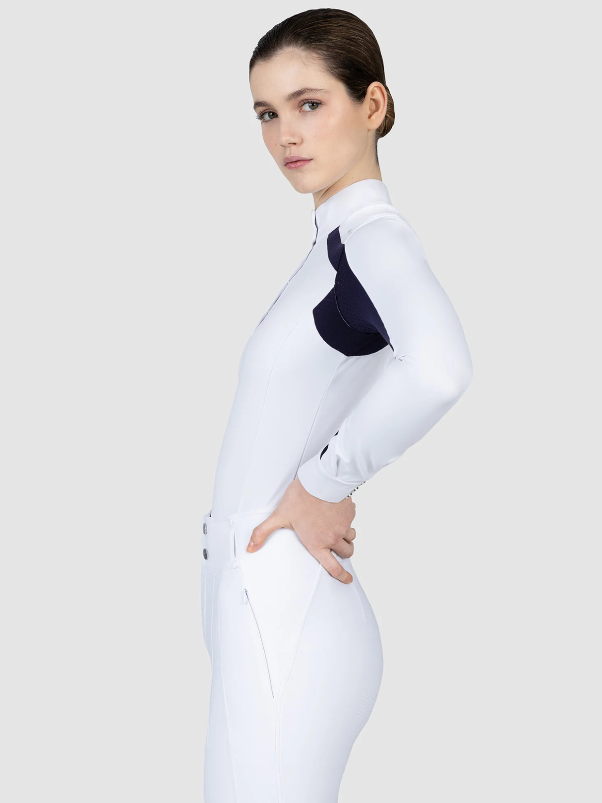 Maximilian Aveen Long Sleeve Show Shirt White/Navy