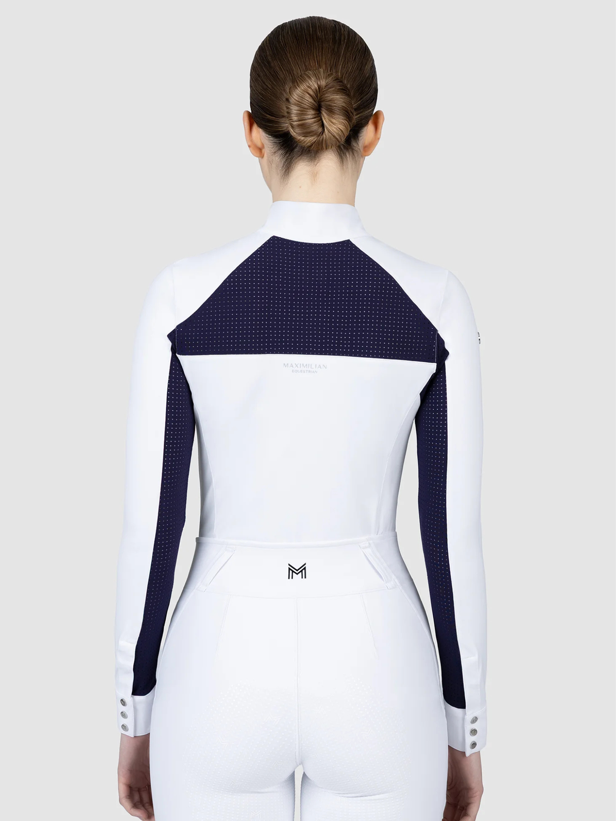 Maximilian Aveen Long Sleeve Show Shirt White/Navy