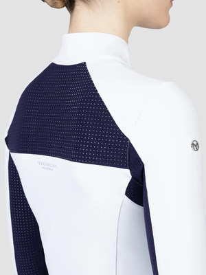 Maximilian Aveen Long Sleeve Show Shirt White/Navy