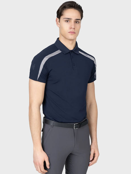 Maximilian Court Polo Shirt Navy/Grey