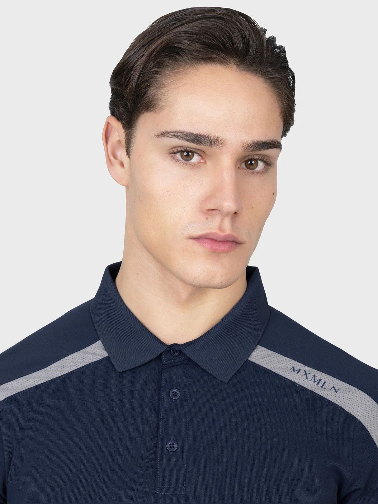 Maximilian Court Polo Shirt Navy/Grey