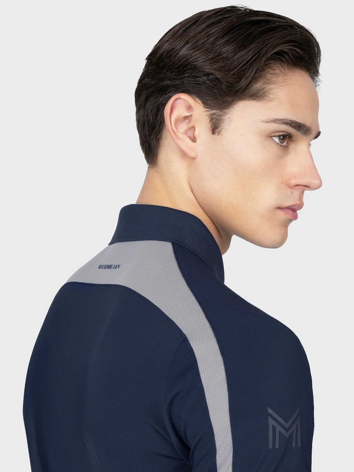 Maximilian Court Polo Shirt Navy/Grey