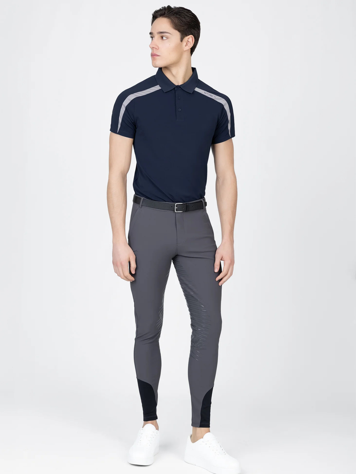 Maximilian Court Polo Shirt Navy/Grey