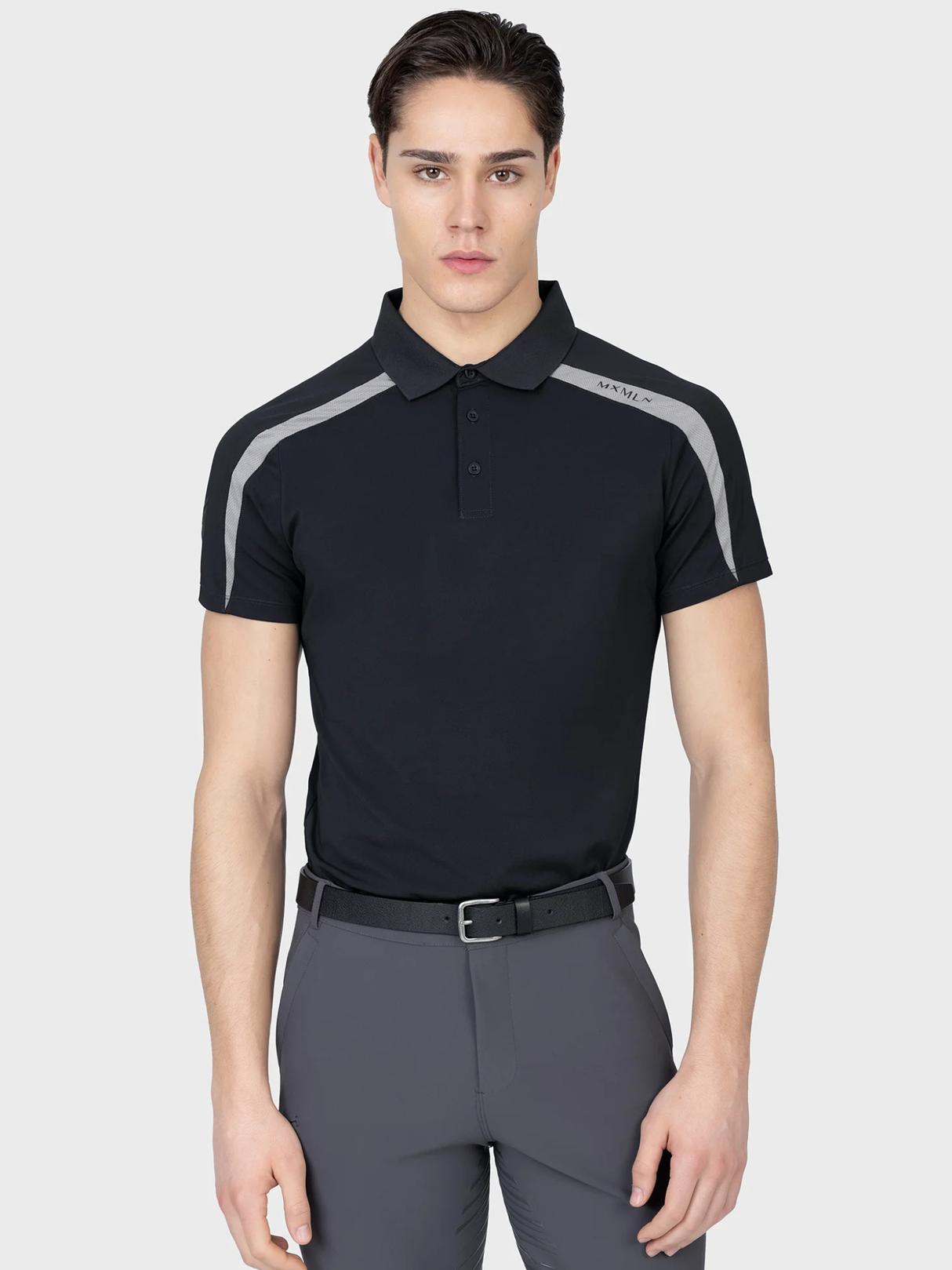 Maximilian Court Polo Shirt Black/Grey
