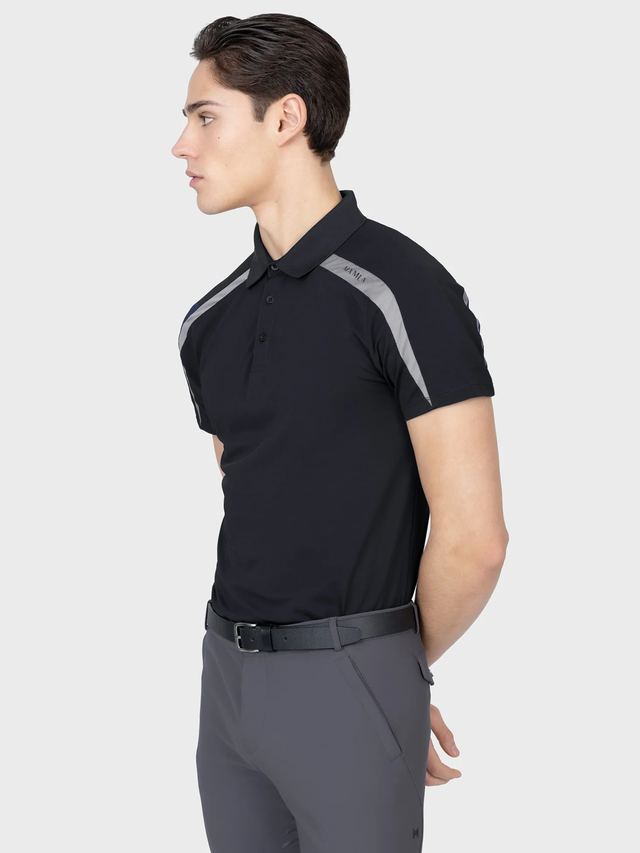 Maximilian Court Polo Shirt Black/Grey