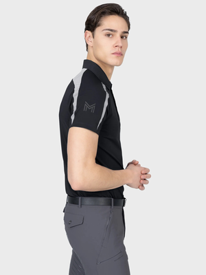 Maximilian Court Polo Shirt Black/Grey