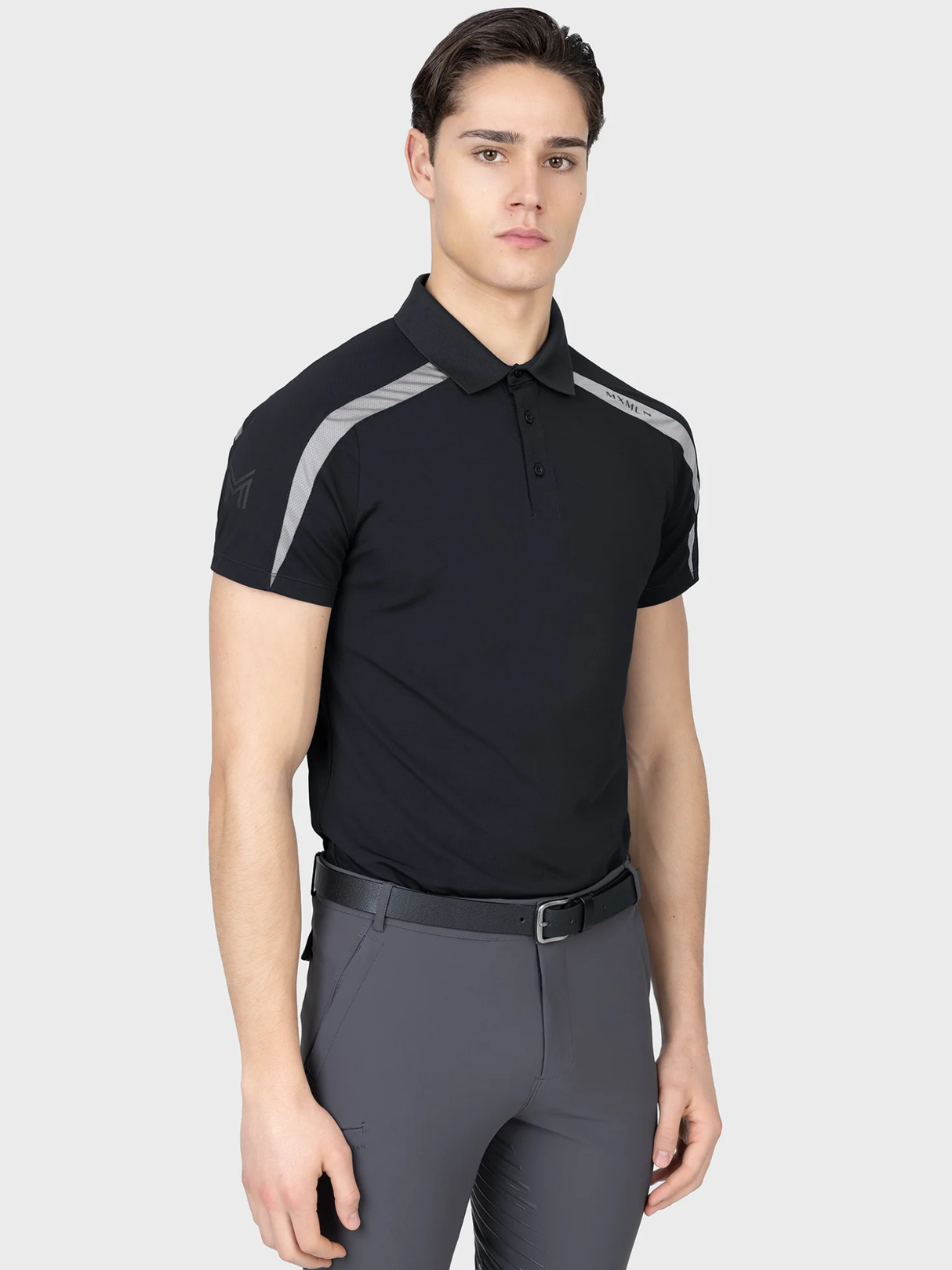 Maximilian Court Polo Shirt Black/Grey