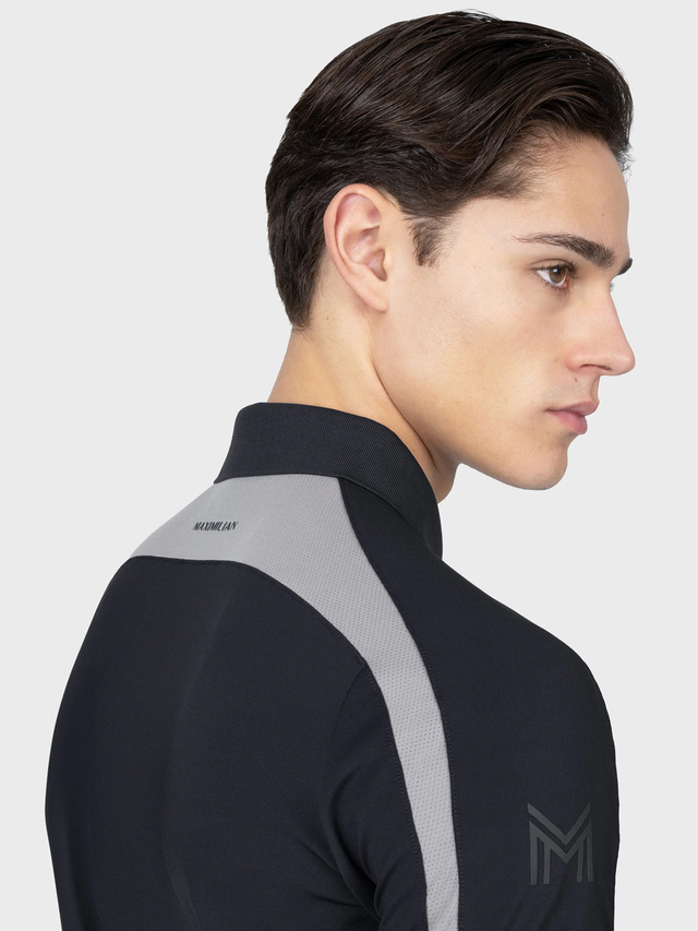 Maximilian Court Polo Shirt Black/Grey