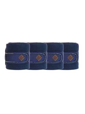 Kentucky Horsewear Polar Fleece Bandages Pearls Navy