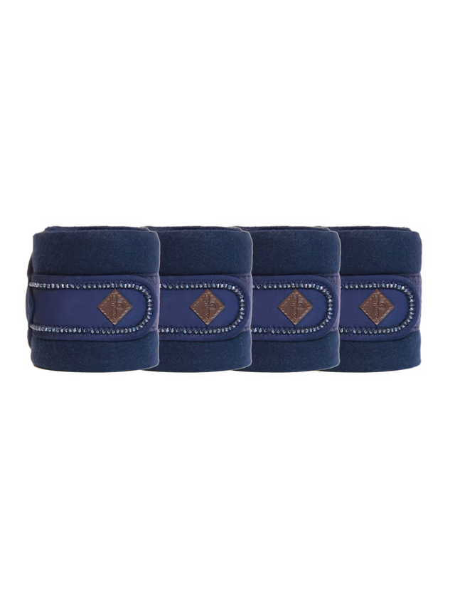 Kentucky Horsewear Polar Fleece Bandages Pearls Navy