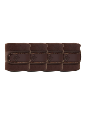 Kentucky Horsewear Polar Fleece Bandages Pearls Brown