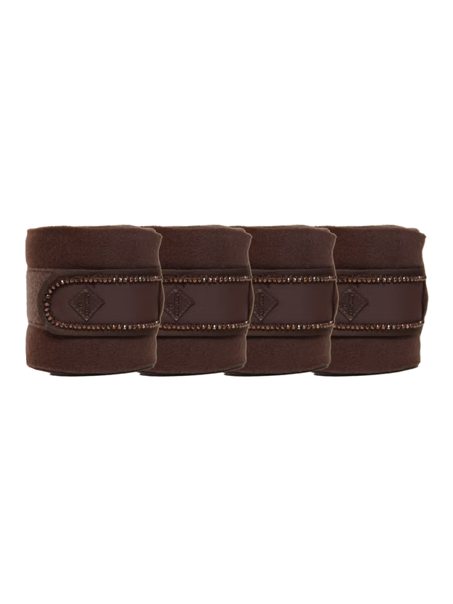Kentucky Horsewear Polar Fleece Bandages Pearls Brown