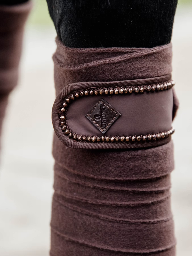 Kentucky Horsewear Polar Fleece Bandages Pearls Brown