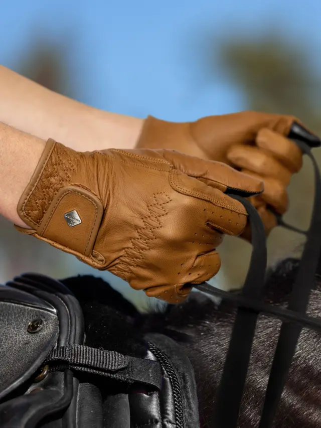 LeMieux Classic Leather Riding Gloves Tan