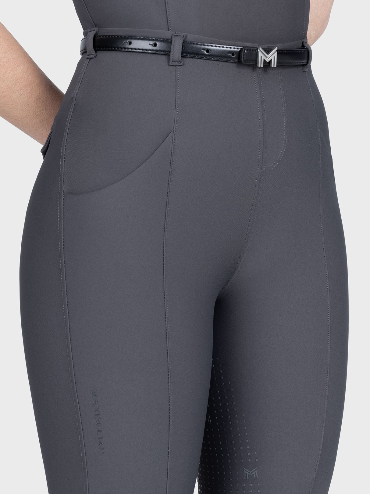 Maximilian Halo Riding Leggings + Belt Graphite