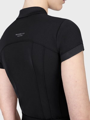 Maximilian Arc Short Sleeve Polo Shirt Black