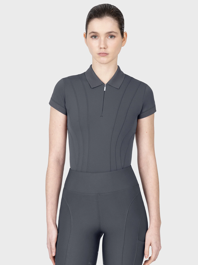 Maximilian Arc Short Sleeve Polo Shirt Graphite