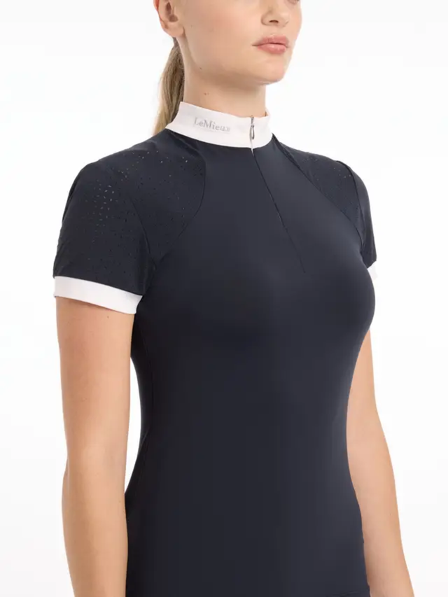 LeMieux Olivia Short Sleeve Show Shirt Navy