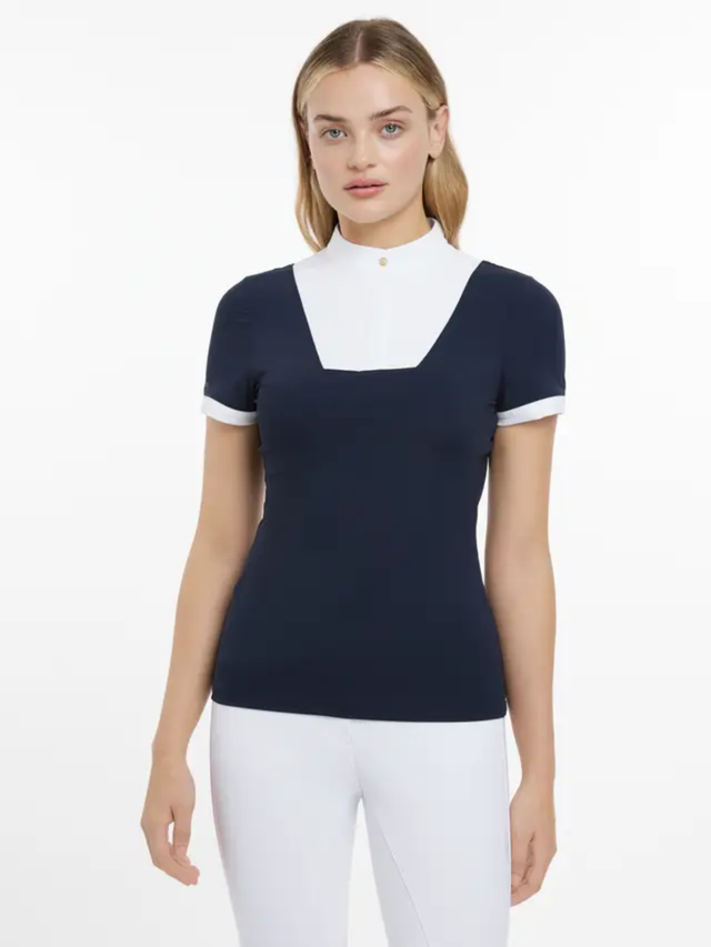 LeMieux Sophia Short Sleeve Show Shirt Navy