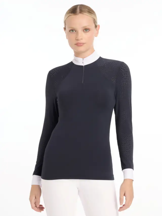 LeMieux Olivia Long Sleeve Show Shirt Navy