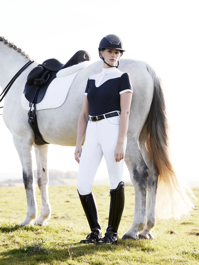 LeMieux Emily Short Sleeve Show Shirt Navy