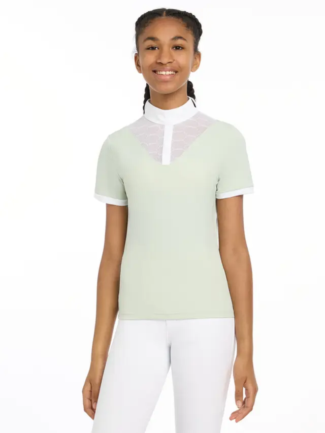 LeMieux Young Rider Eva Short Sleeve Show Shirt Pistachio