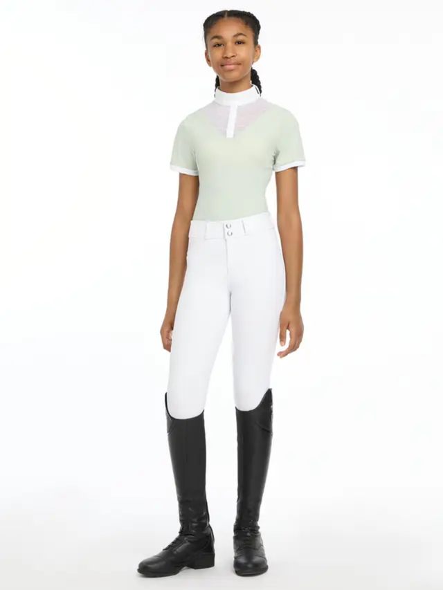 LeMieux Young Rider Eva Short Sleeve Show Shirt Pistachio