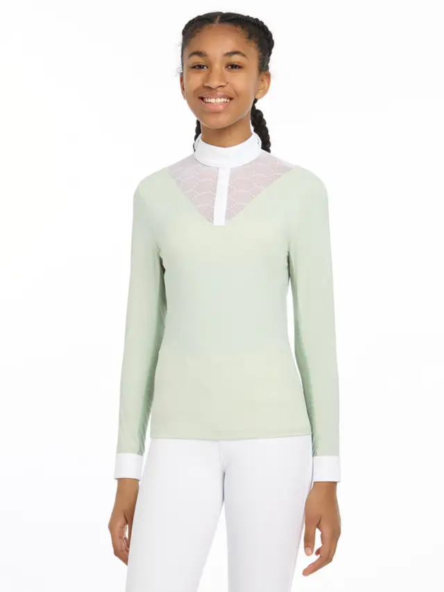 LeMieux Young Rider Eva Long Sleeve Show Shirt Pistachio