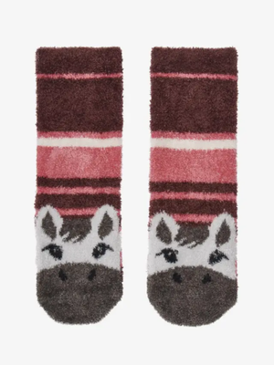 LeMieux Mini Fluffy Character Socks Andalusian Pony Cranberry
