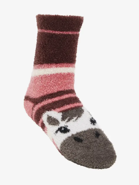 LeMieux Mini Fluffy Character Socks Andalusian Pony Cranberry