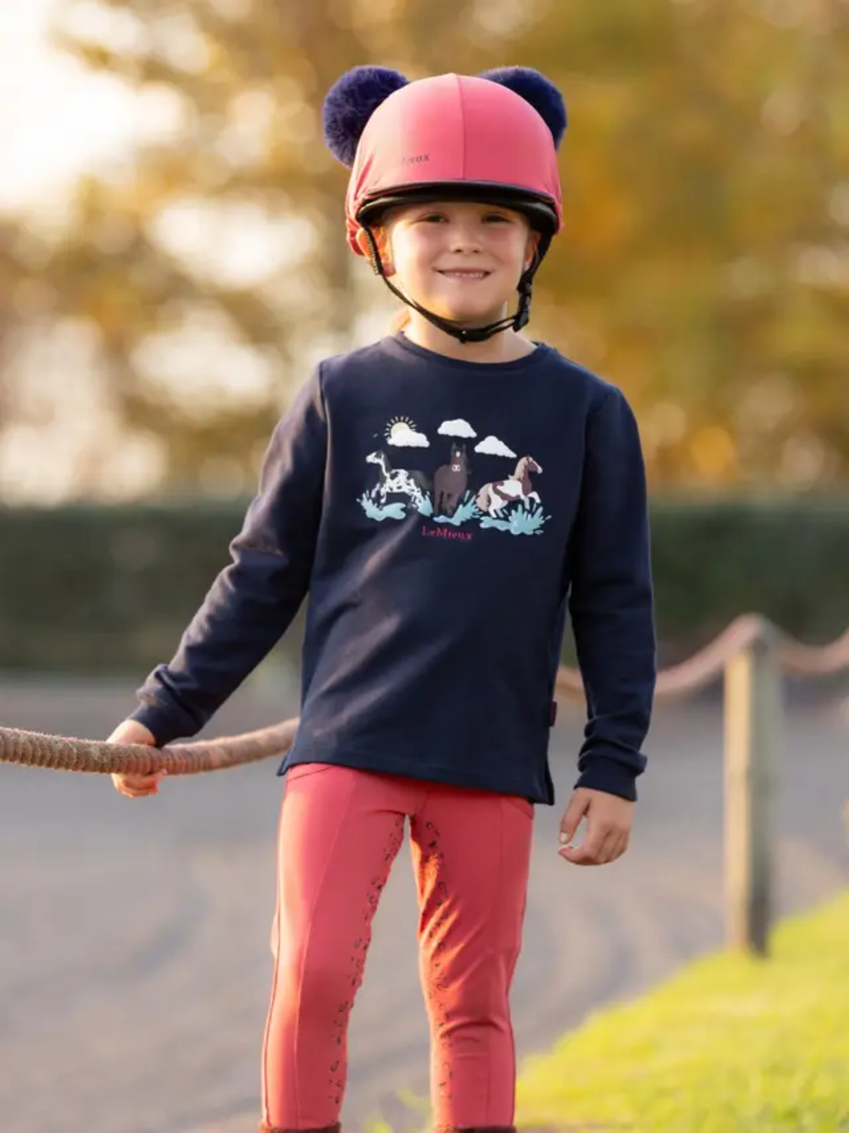 LeMieux Mini Poppy Long Sleeve Top Navy