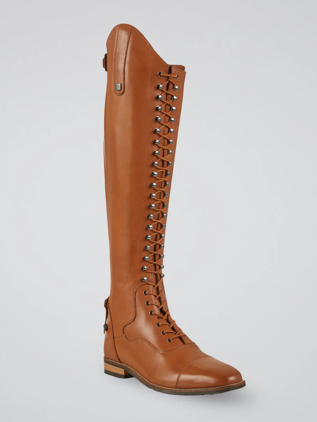 Premier Equine Maurizia Ladies Lace Front Leather Riding Boots Cognac
