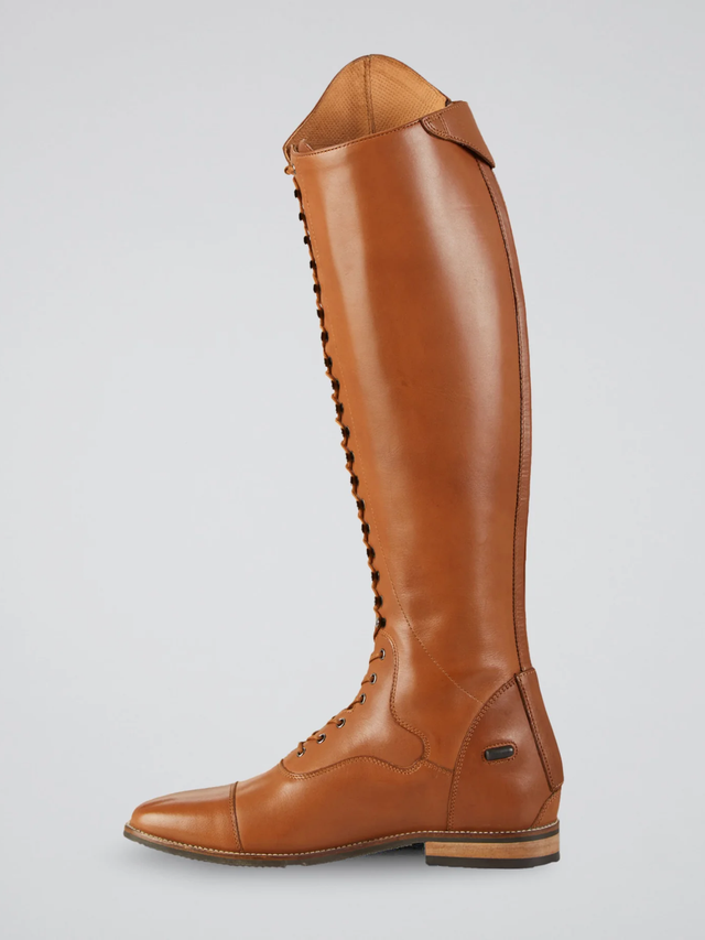 Premier Equine Maurizia Ladies Lace Front Leather Riding Boots Cognac