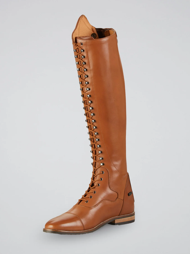 Premier Equine Maurizia Ladies Lace Front Leather Riding Boots Cognac