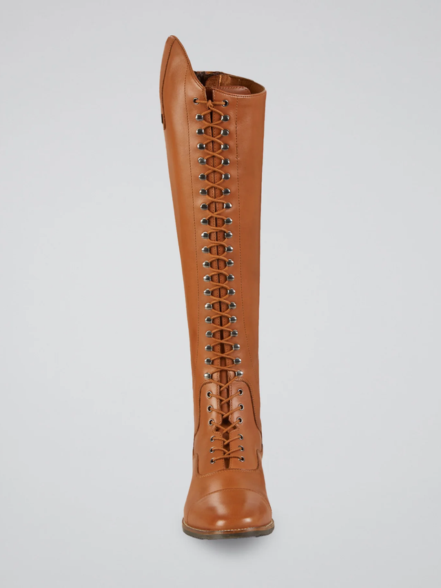 Premier Equine Maurizia Ladies Lace Front Leather Riding Boots Cognac