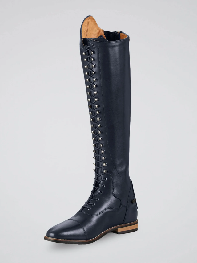 Premier Equine Maurizia Ladies Lace Front Leather Riding Boots Navy