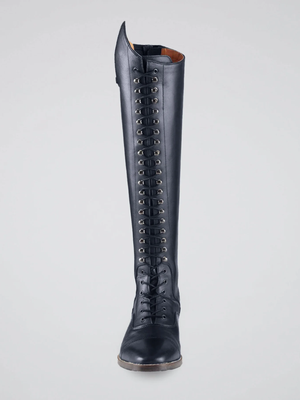 Premier Equine Maurizia Ladies Lace Front Leather Riding Boots Navy