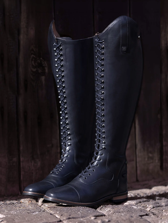 Premier Equine Maurizia Ladies Lace Front Leather Riding Boots Navy