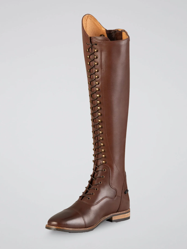 Premier Equine Maurizia Ladies Lace Front Leather Riding Boots Brown