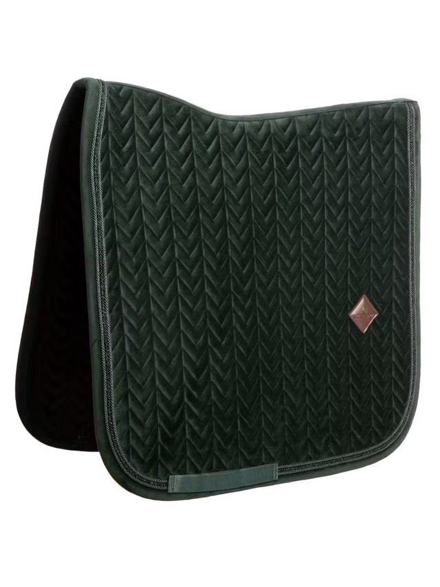 Kentucky Velvet Mini Pearls Dressage Saddle Pad Pine Green