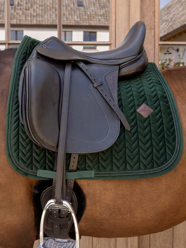 Kentucky Velvet Mini Pearls Dressage Saddle Pad Pine Green