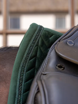 Kentucky Velvet Mini Pearls Dressage Saddle Pad Pine Green