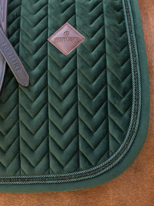 Kentucky Velvet Mini Pearls Dressage Saddle Pad Pine Green