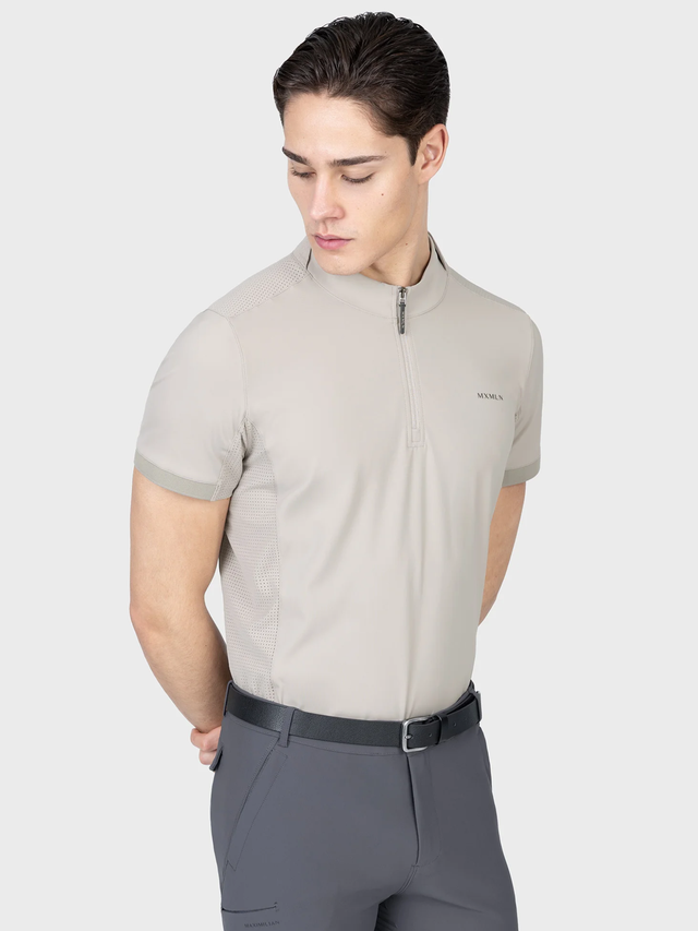Maximilian Track Short Sleeve Base Layer Soft Taupe