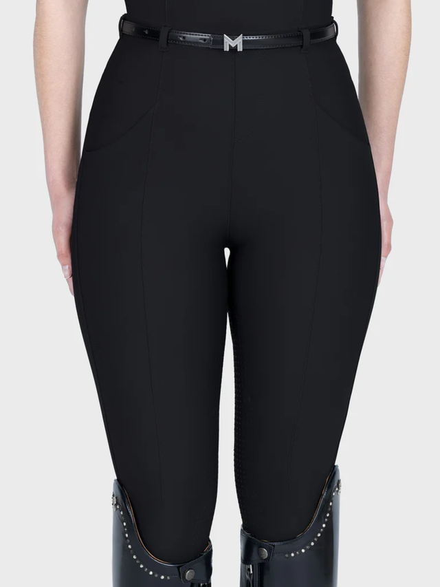 Maximilian Velya Riding Leggings + Belt Black