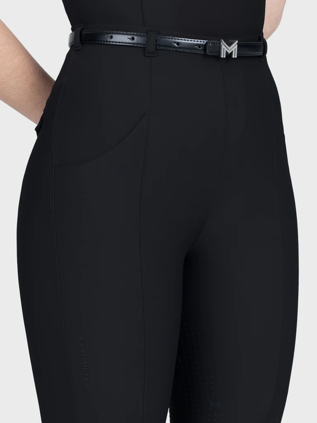 Maximilian Velya Riding Leggings + Belt Black