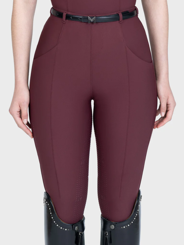Maximilian Velya Riding Leggings + Belt Rosewood