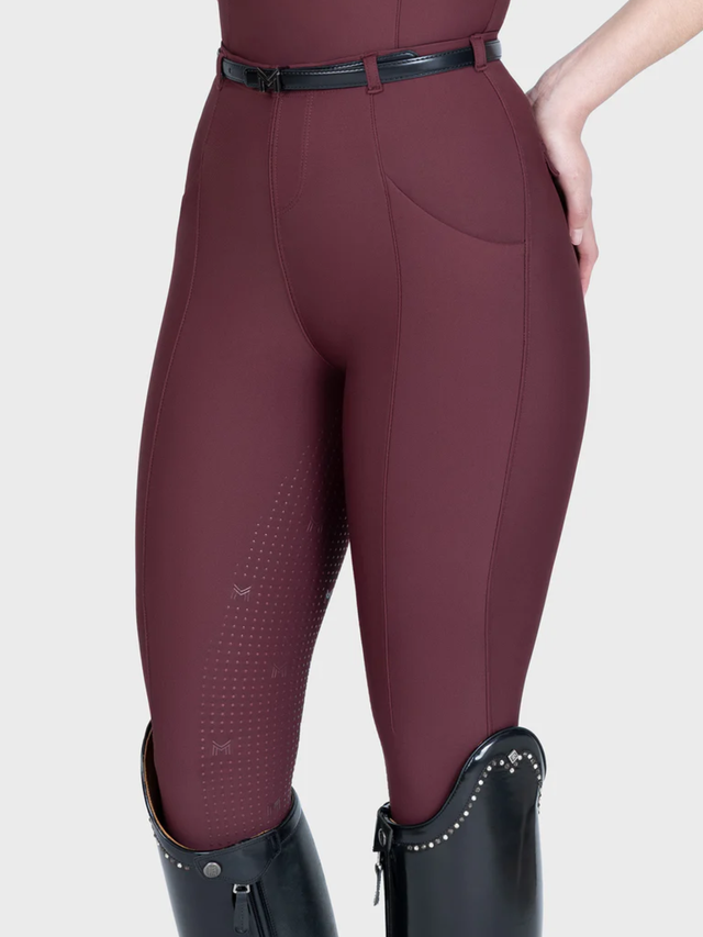 Maximilian Velya Riding Leggings + Belt Rosewood